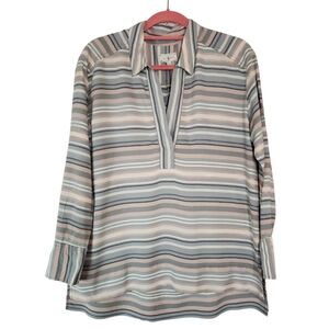 Lou & Grey Striped V-Neck Tunic Blouse – XS